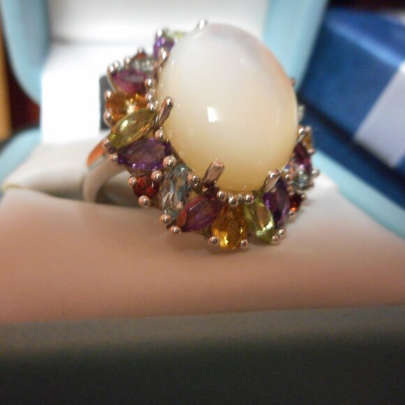 Ladies Large size Rhinestone Ring sz 10 I can't read the markings ... - Picture 4 of 7